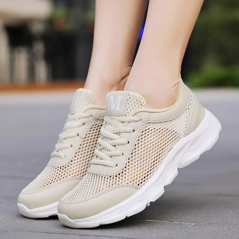 Luxury Lifestyle Way - Verão respirável tênis feminino malha sapatos