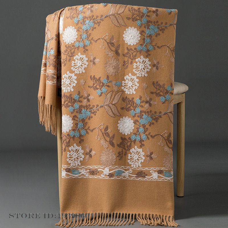 Cashmere Throw Blanket - Cachecol Feminino de Caxemira Pashmina com