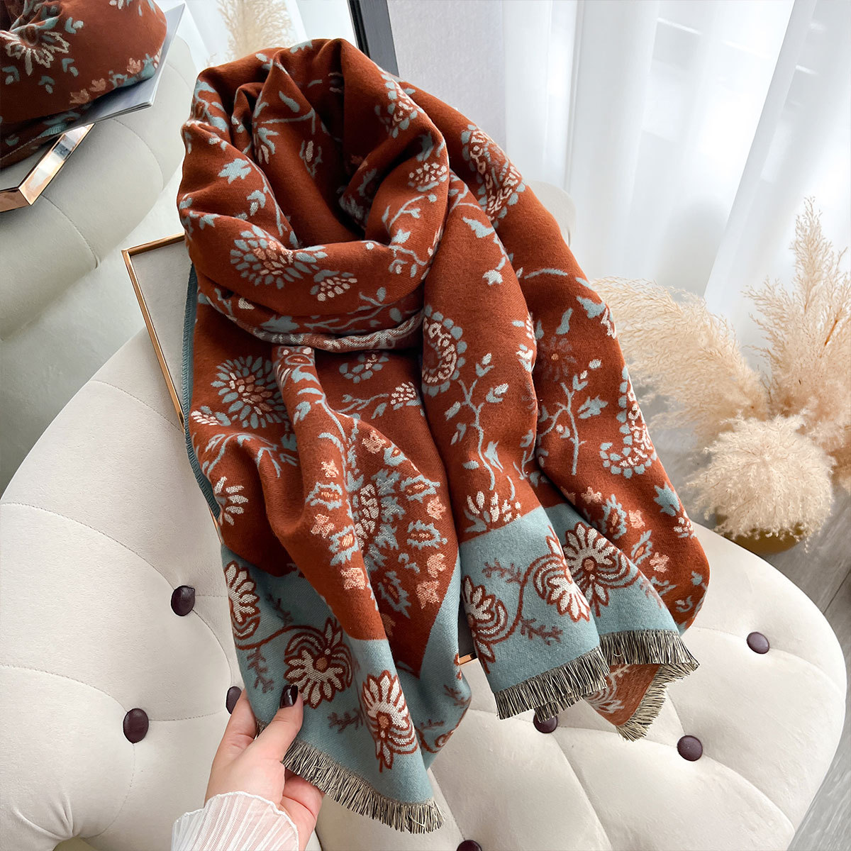 Luxo inverno imitação de caxem - Cashmere Throw Blanket avaliação e preço